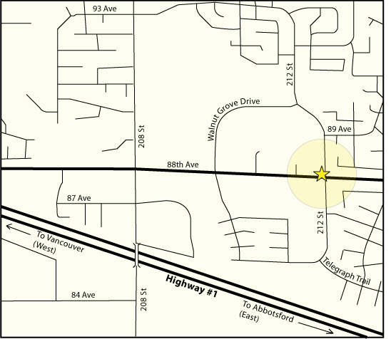 Map to the Langley office of Milne Selkirk